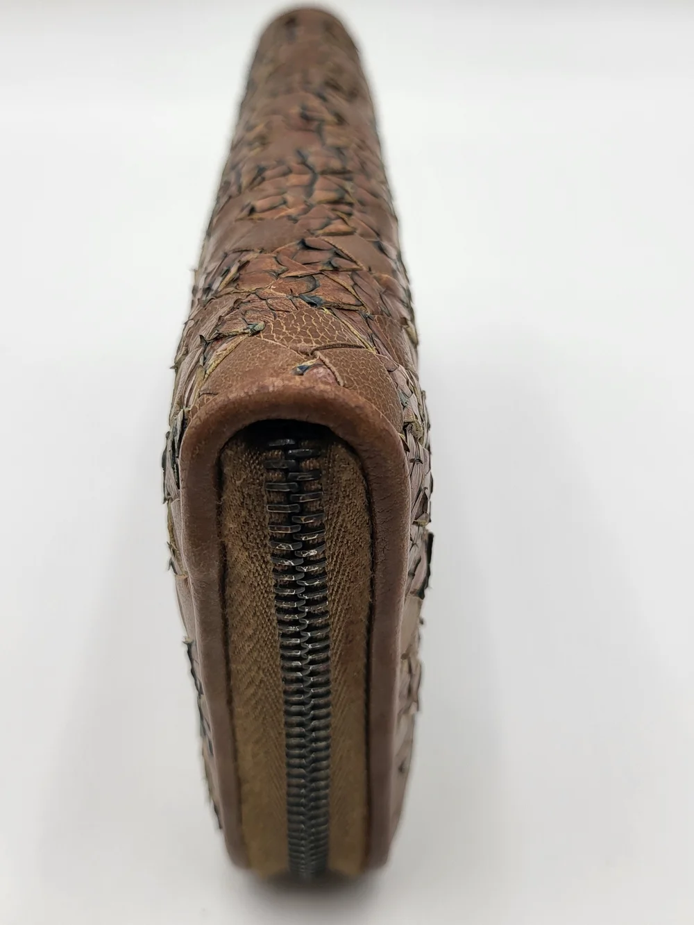 Bottega Veneta Brown Intrecciato Python Zip-Around Wallet.Authentic.Full Set.. - Picture 3 of 16